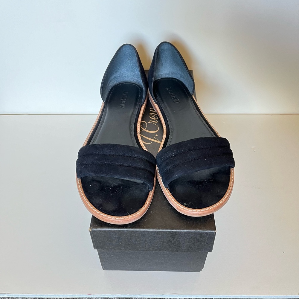 J Crew Hayes Suede Sandal Black size 7.5
